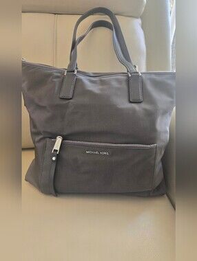 Michael Kors Black Nylon Tote with Front Zip Pocket
